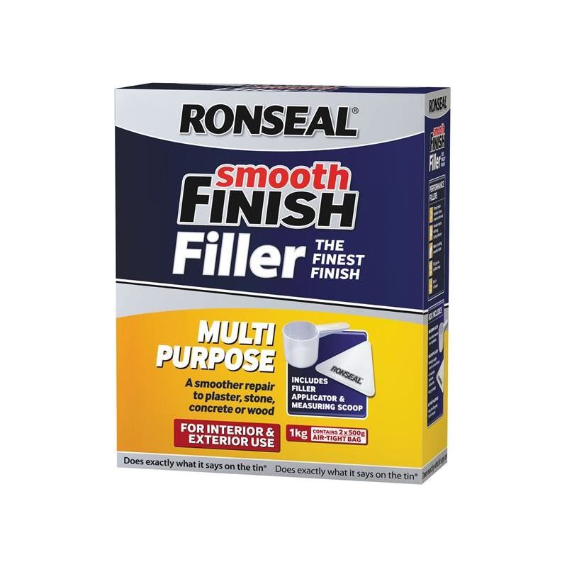Ronseal Smooth Finish Multipurpose Wall Powder Filler 1kg Ronseal - RockBottom Nothampton