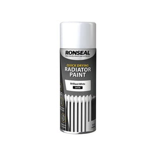 Ronseal One Coat Radiator Spray Paint Satin White 400ml Ronseal - RockBottom Nothampton
