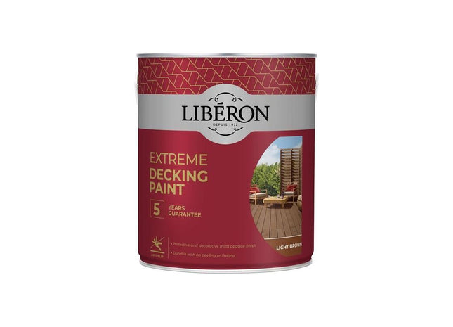 Liberon Extreme Decking Paint Light Brown 2.5 litre Liberon - RockBottom Northampton