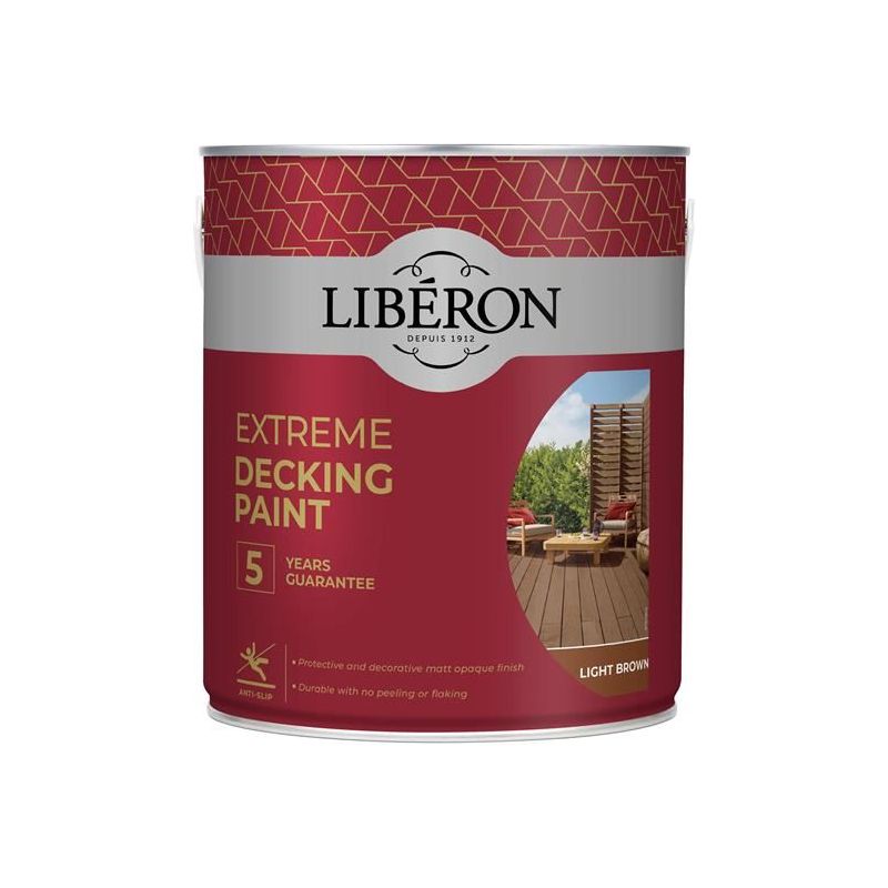 Liberon Extreme Decking Paint Light Brown 2.5 litre Liberon - RockBottom Northampton