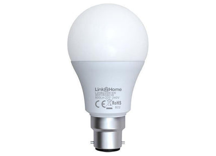 Link2Home Wi-Fi LED BC (B22) Opal GLS Dimmable Bulb, White + RGB 800 lm 9W Link2Home - RockBottom Northampton