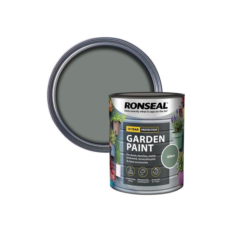Ronseal Garden Paint Willow 750ml Ronseal - RockBottom Nothampton