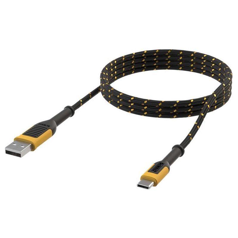 Dewalt Telecoms USB A to USB C Reinforced Charging Cable 1.8m (6ft) DEWALT Telecoms - RockBottom Northampton