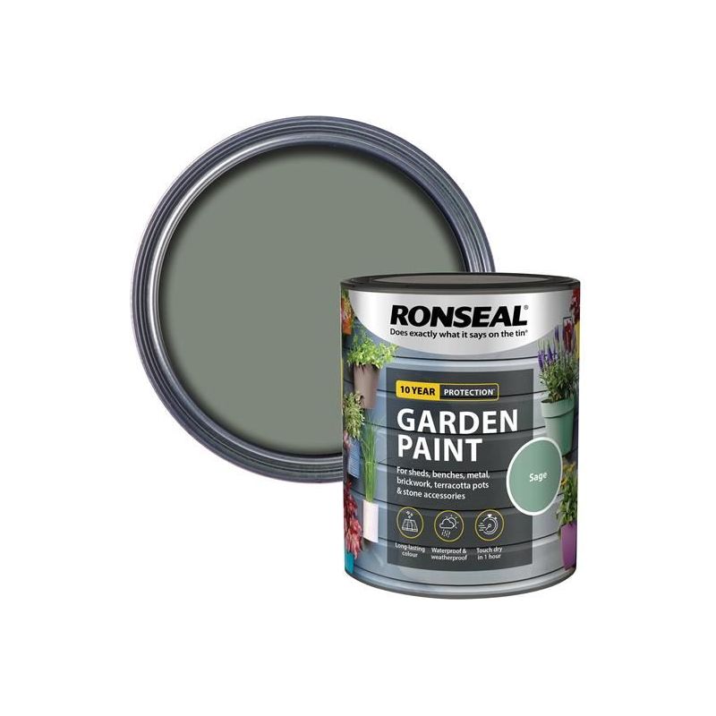 Ronseal Garden Paint Sage 750ml Ronseal - RockBottom Nothampton