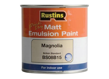 Rustins Quick Dry Matt Emulsion Paint Magnolia 250ml Rustins - RockBottom Nothampton