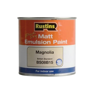 Rustins Quick Dry Matt Emulsion Paint Magnolia 250ml Rustins - RockBottom Nothampton