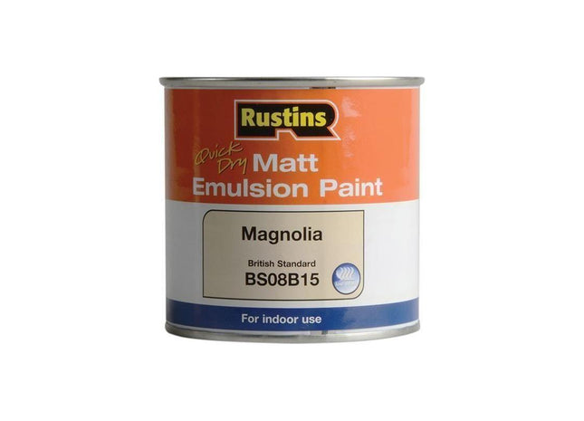 Rustins Quick Dry Matt Emulsion Paint Magnolia 250ml Rustins - RockBottom Nothampton