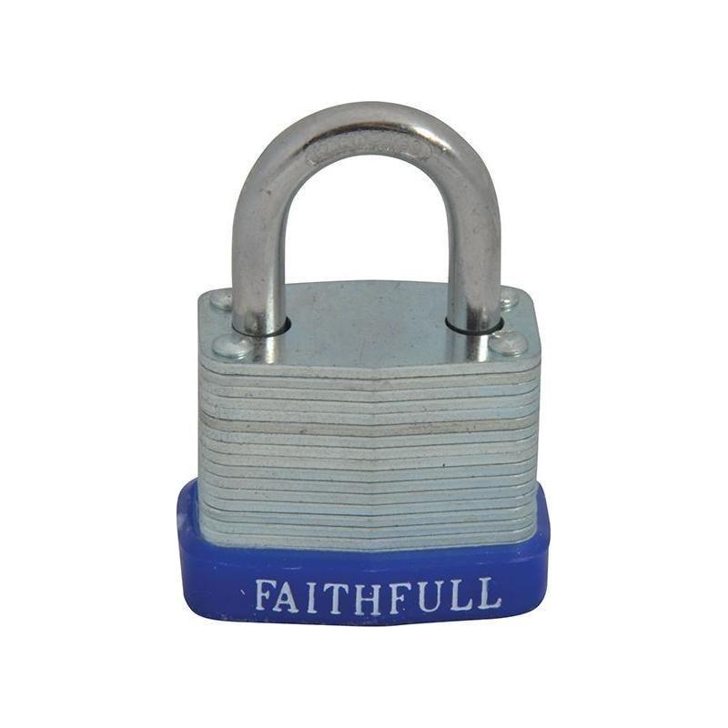 Faithfull Laminated Steel Padlock 30mm 3 Keys Faithfull - RockBottom Northampton