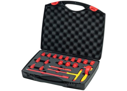 Wiha Insulated 3/8in Ratchet Wrench Set, 21 Piece (inc. Case) Wiha - RockBottom Northampton