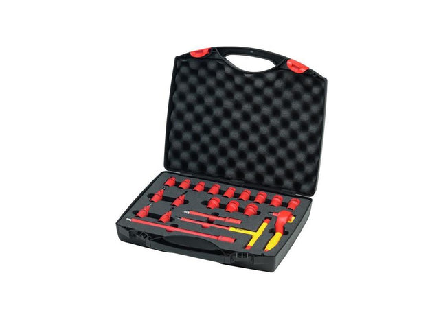 Wiha Insulated 3/8in Ratchet Wrench Set, 21 Piece (inc. Case) Wiha - RockBottom Northampton