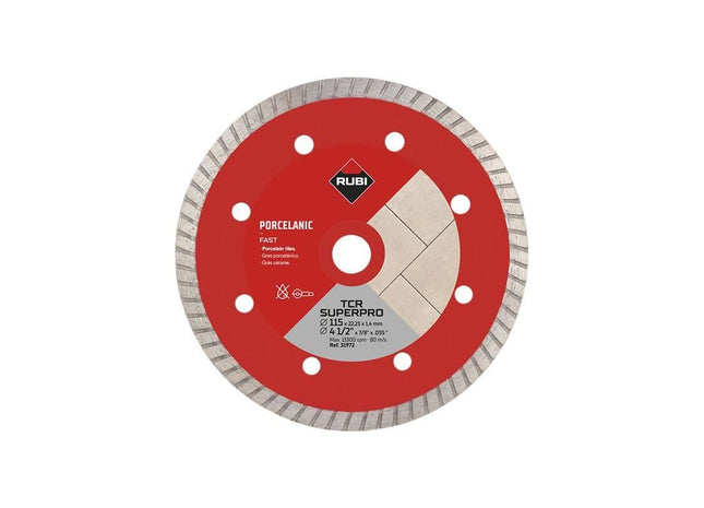 Rubi Tiling Tools TCR115 SUPERPRO Diamond Blade 115mm RUBI TILING TOOLS - RockBottom Nothampton