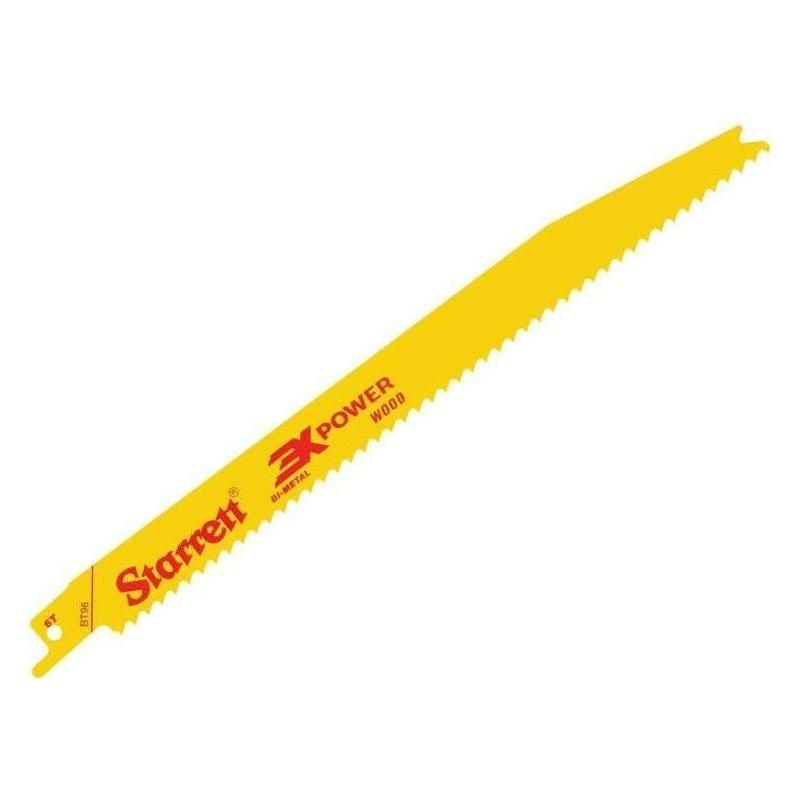 Starrett BT96-5 Bi-Metal Reciprocating Blade, Wood Tapered 228mm 6 TPI (Pack 5) Starrett - RockBottom Nothampton