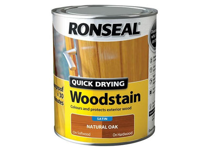 Ronseal Quick Drying Woodstain Satin Natural Oak 750ml Ronseal - RockBottom Nothampton