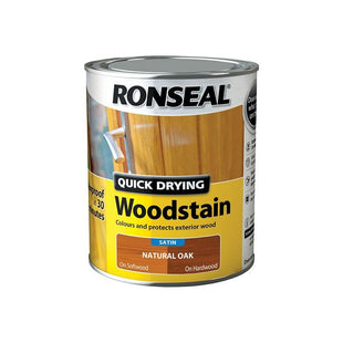 Ronseal Quick Drying Woodstain Satin Natural Oak 750ml Ronseal - RockBottom Nothampton