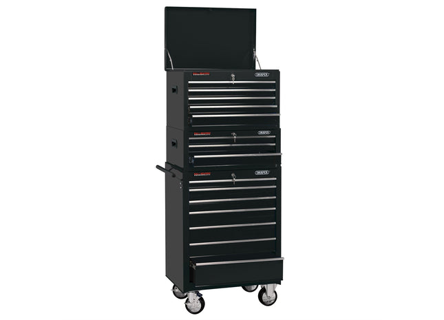 Draper Combined Roller Cabinet and Tool Chest, 15 Drawer, 26", Black 04594 Draper - Town Tools 