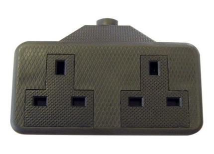 Dencon Trailing Socket 13A 2-Gang Black Dencon - RockBottom Northampton