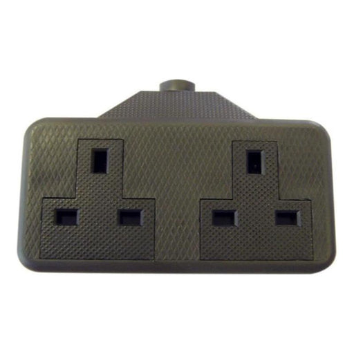 Dencon Trailing Socket 13A 2-Gang Black Dencon - RockBottom Northampton