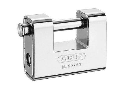 Abus Mechanical 92/80mm Monoblock Brass Body Shutter Padlock Keyed Alike 8522 ABUS Mechanical - RockBottom Northampton 