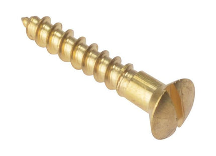 Forgefix Wood Screw Slotted Raised Head ST Solid Brass 1in x 8 Box 200 ForgeFix - RockBottom Northampton