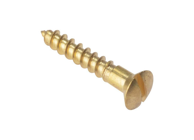 Forgefix Wood Screw Slotted Raised Head ST Solid Brass 1in x 8 Box 200 ForgeFix - RockBottom Northampton