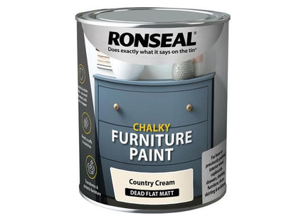 Ronseal Chalky Furniture Paint Country Cream 750ml Ronseal - RockBottom Nothampton