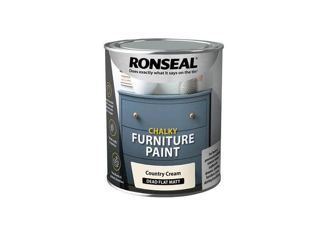 Ronseal Chalky Furniture Paint Country Cream 750ml Ronseal - RockBottom Nothampton