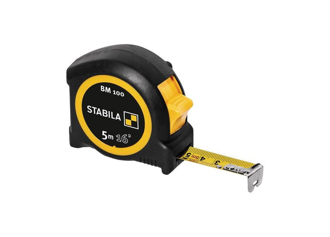 Stabila BM 100 Compact Pocket Tape 5m/16ft (Width 19mm) Stabila - RockBottom Nothampton