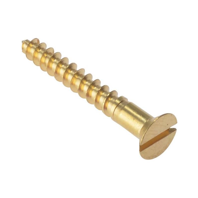 Forgefix Wood Screw Slotted CSK Solid Brass 2in x 8 Box 200 ForgeFix - RockBottom Northampton