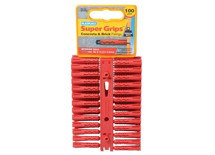 Plasplugs SRP 502 Solid Wall Super Grips™ Fixings Red (100) Plasplugs - RockBottom Nothampton