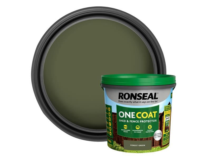 Ronseal One Coat Shed & Fence Protection Forest Green 5 litre Ronseal - RockBottom Nothampton