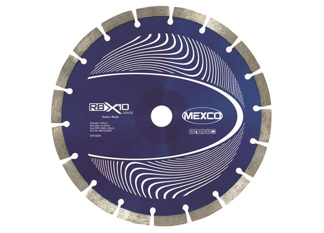 MEXCO RB X10 Radius / Curve Cutting Diamond Blade 230 x 22.23mm MEXCO - RockBottom Northampton