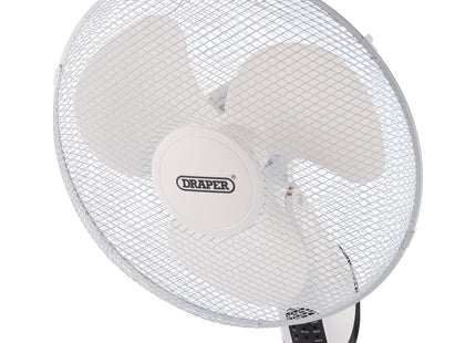 Draper 230V Oscillating Wall Mounted Fan with Remote Control, 16"/400mm, 3 Speed Draper - Town Tools 