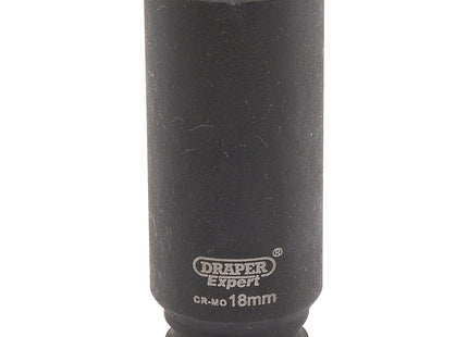 Draper Expert HI-TORQ 6 Point Deep Impact Socket, 3/8" Sq. Dr., 18mm Draper - Town Tools 
