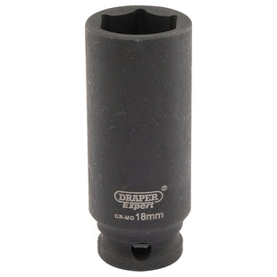 Draper Expert HI-TORQ 6 Point Deep Impact Socket, 3/8" Sq. Dr., 18mm Draper - Town Tools 