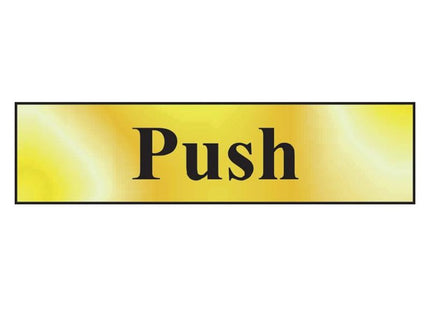 Scan Push - Polished Brass Effect 200 x 50mm Scan - RockBottom Nothampton