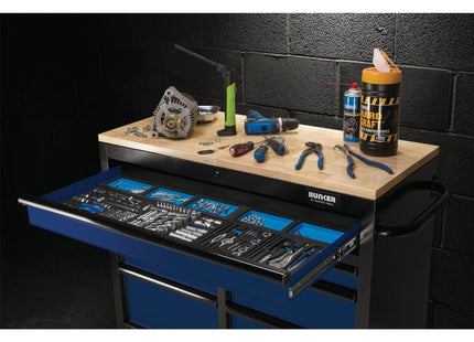 Draper BUNKER Workbench Roller Tool Cabinet, 7 Drawer, 41", Blue 08222 Draper - Town Tools 