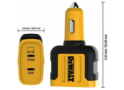 Dewalt Telecoms 2-Port PPS PD Car Charger 120W DEWALT Telecoms - RockBottom Northampton