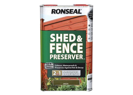 Ronseal Shed & Fence Preserver Green 5 litre Ronseal - RockBottom Nothampton