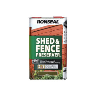 Ronseal Shed & Fence Preserver Green 5 litre Ronseal - RockBottom Nothampton