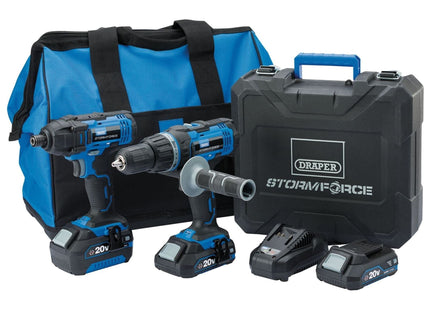 Draper Storm Force 20V Cordless Impact Kit (7 Piece) 40448 Draper - Town Tools 