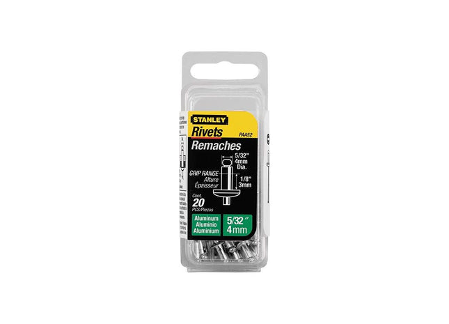Stanley® Hand Tools 1-PAA52 Aluminium Rivets Short 4 x 3mm Pack of 20 STANLEY® Hand Tools - RockBottom Nothampton