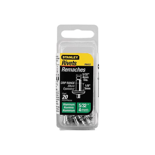 Stanley® Hand Tools 1-PAA52 Aluminium Rivets Short 4 x 3mm Pack of 20 STANLEY® Hand Tools - RockBottom Nothampton