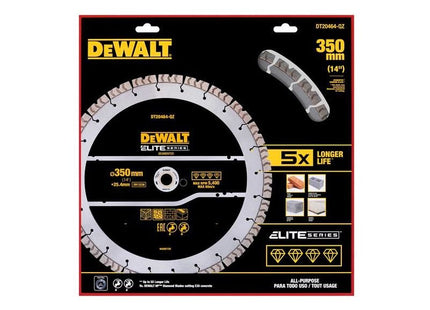 Dewalt Power Tools ELITE SERIES™ All Purpose Diamond Segmented Wheel 350 x 25.4mm DeWALT Power Tools - RockBottom Northampton