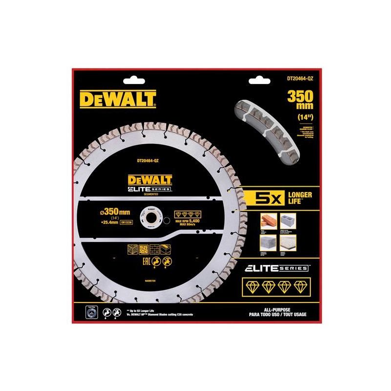 Dewalt Power Tools ELITE SERIES™ All Purpose Diamond Segmented Wheel 350 x 25.4mm DeWALT Power Tools - RockBottom Northampton