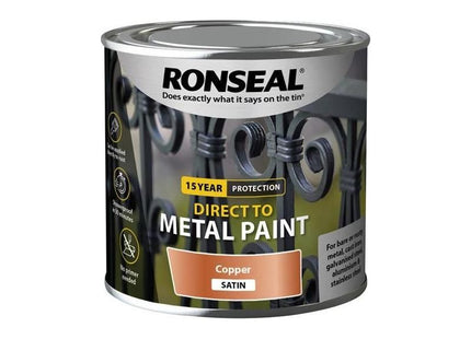 Ronseal Direct to Metal Paint Copper Satin 250ml Ronseal - RockBottom Nothampton