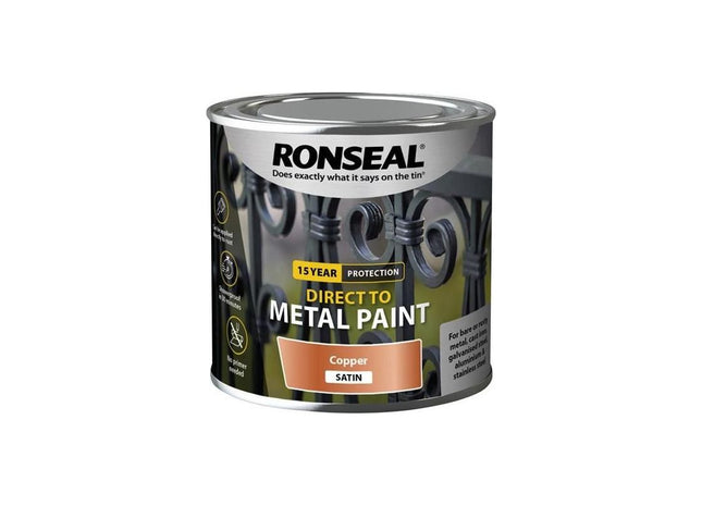 Ronseal Direct to Metal Paint Copper Satin 250ml Ronseal - RockBottom Nothampton