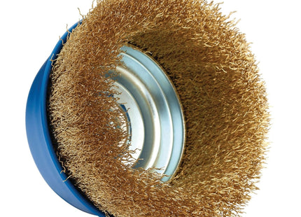 Draper Brassed Steel Crimped Wire Cup Brush, 125mm, M14 41446 Draper - Town Tools 