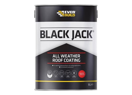 Everbuild Sika Black Jack® 905 All Weather Roof Coating 5 litre Everbuild Sika - RockBottom Northamptin