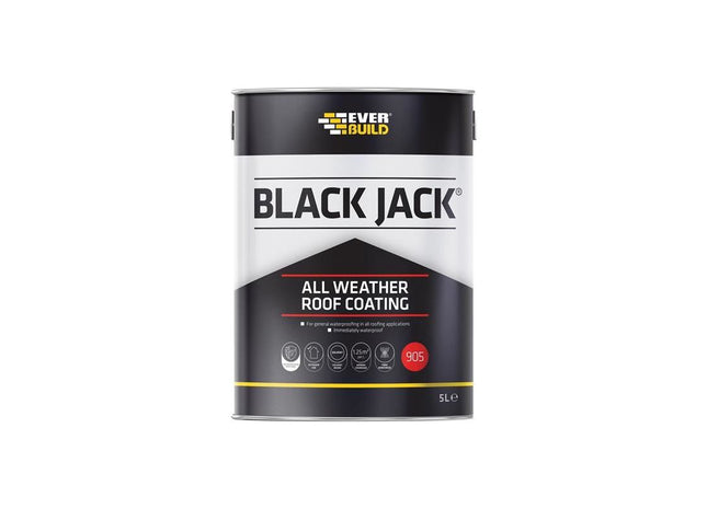 Everbuild Sika Black Jack® 905 All Weather Roof Coating 5 litre Everbuild Sika - RockBottom Northamptin