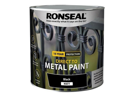 Ronseal Direct to Metal Paint Black Matt 2.5 litre Ronseal - RockBottom Nothampton